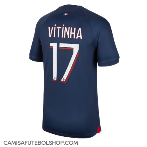 Camisa de time de futebol Paris Saint-Germain Vitinha Ferreira #17 Replicas 1º Equipamento 2023-24 Manga Curta